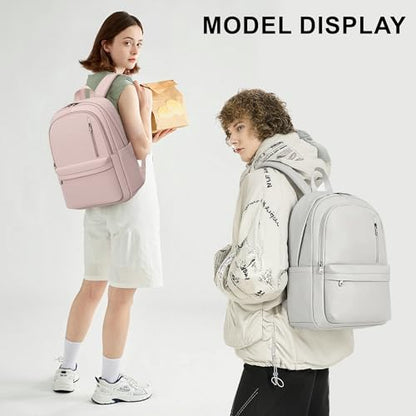 BAGOK Lightweight Nylon Backpack for Women & Men – Foldable, Large Capacity, Ideal for School, Travel & Work - color: Pink