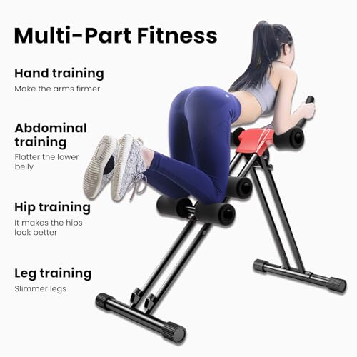 Ab Workout Equipment,Ab Machine,Full Body Workout for Home Gym,Strength Training Exercise Equipment for Body Shaping Foldable Waist Trainer,Foldable Ab Crunch Waist Trainer for Stomach Workout