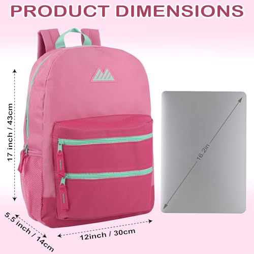 Summit Ridge Colorful Big Backpack for School Kids, Multi Pocket Backpack for Elementary, Middle School Girls, Boys with Padded Straps (Bubblegum/Pink) - color: Bubblegum/Pink