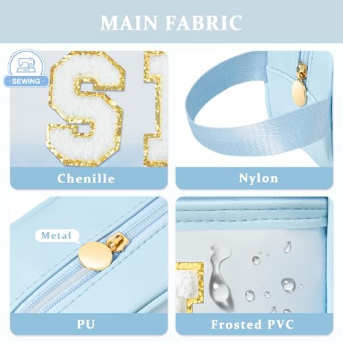 COSHAYSOO Clear Sunscreen Bag Makeup Toiletries Pouch Beach Vacation Essentials Summer Travel Stuff Accessories Personalized Graduation Gifts for Her Women College Teen Girls Teacher Nurse Blue SPF - color: Blue-SPF