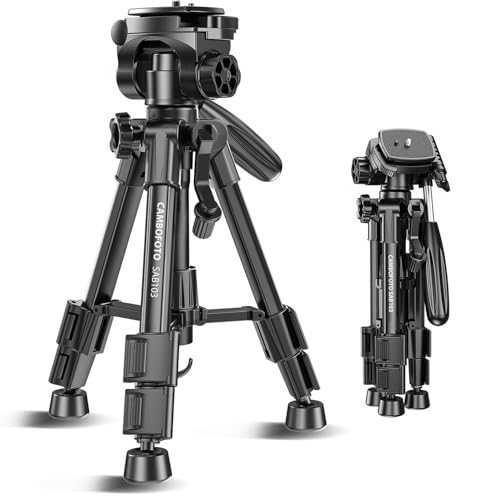 CAMBOFOTO 30"-Camera-Tripod, Porfessional Aluminum Heavy Duty Tripod Stand for Mirrorless Camera/DSLR/Cell Phone/Camcorder, with Holder and Travel Bag (Weight 1.5Lb, Max Load 15 Lb) - color: Black, size: 30 inch