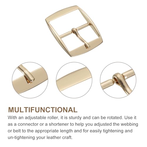 uxcell Metal Roller Buckle, Single Prong Belt Buckle Square Center Bar Buckles for Leather - color: Gold, size: 1.26 Inch