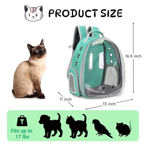 Cat Bubble Backpack Carrier for Small Medium Dogs Cats Carrying Bag, Airline Approved Pet Travel Carrying Bag Dog Hiking Walking Outdoor Backpack (Green) - color: Green