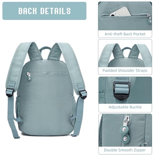 Hiking Waterproof 13" Laptop Backpack Purse for Women and Men,Travel Backpack - color: Light Blue