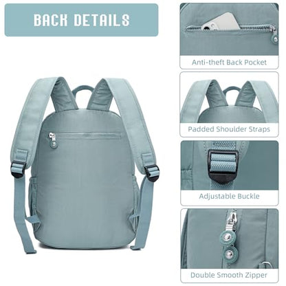 Hiking Waterproof 13" Laptop Backpack Purse for Women and Men,Travel Backpack - color: Light Blue