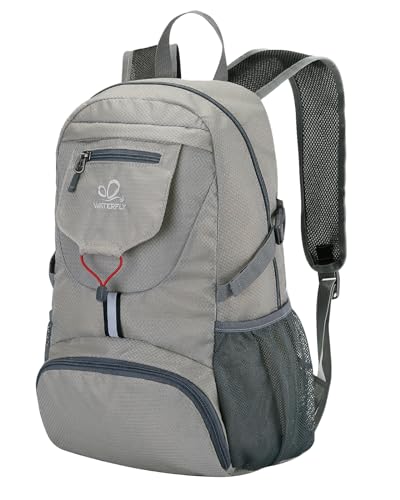 WATERFLY Small Lightweight Packable Backpack: 20l Ultra Light Foldable Travel Hiking Camping Daypack Day Pack for Man Woman - color: Grey3