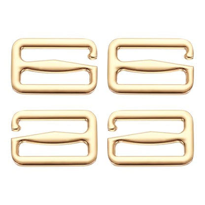 PATIKIL G-Hook Wave Buckles, Metal Adjustable Tri-Glide Slides Backpack Strap Belt Hooks - color: Light Gold, size: 27 x 28 mm
