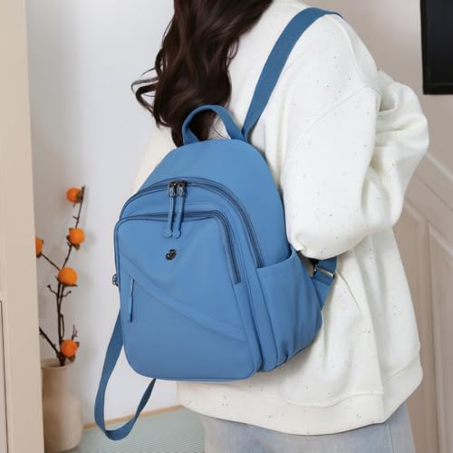 YANAER Mini Backpack Purse for Women Small Nylon Cute Light Weight Fashion Daypack for Work Travel Daily Backpack (Blue) - color: Blue