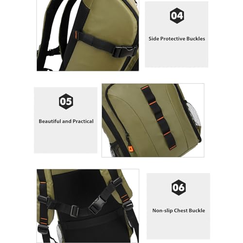 Asixxsix Outdoor Camera Backpack, Bag Professional for DSLR Mirrorless Camera Water Proof, Large Capacity Removable bag with Seven Removable Dividers and Several Pockets for Outdoor