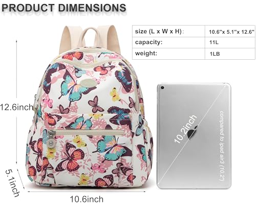 Pealwel Mini Backpack Purse for Women,Small Nylon backpacks for Ladies Backpacks Women Anti Theft Travel Bag (Butterfly) - color: Butterfly