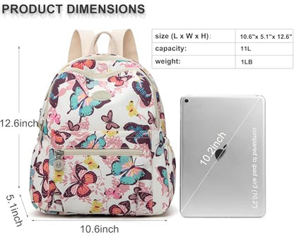 Pealwel Mini Backpack Purse for Women,Small Nylon backpacks for Ladies Backpacks Women Anti Theft Travel Bag (Butterfly) - color: Butterfly