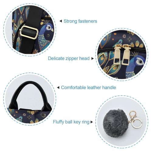 ALAZA Boho Astrology Peacock Trips Hiking Camping Rucksack Pack for Women - color: Multicolor 6