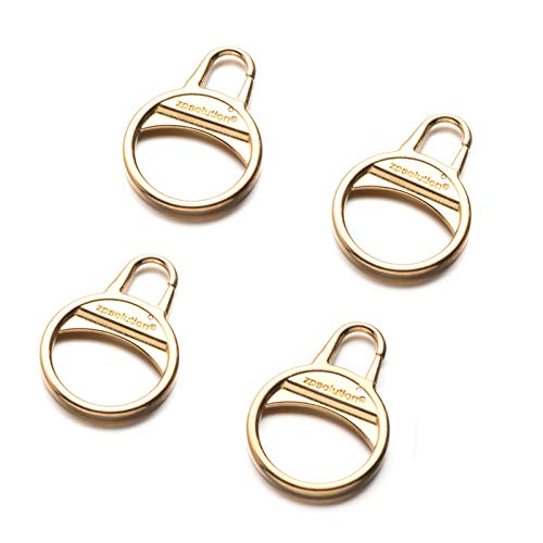 Zpsolution Gold Zipper Tab Replacement Ring Pull Repair for Broken and Missing Zipper Pulls on Luggage, Suitcase, Jacket, Backpacks, Coat, Boots - color: 4 gold