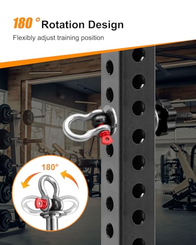 Upgrade Power Rack Attachments with Convex stainless steel gaskets, Versatile O-Ring Attachment Fit for 1-3 inch Squat Frames and Strength Frames, Heavy Duty Band Pegs for Resistance Band, 2 Pcs