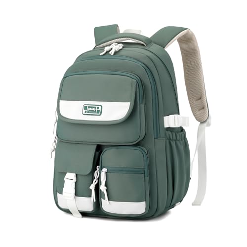 Cute Girls Backpack,Kids School Backpack for Girls Boys,Elementary Middle School Bags Lightweight Bookbag for Teens - color: Green