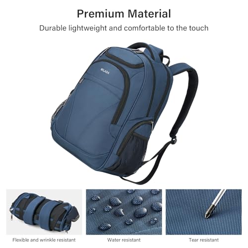 MILADA Travel Backpack For Men Laptop Backpack Women Business Carry On Backpack Airline Approved Fits 16.5 Inch Laptop Bag Work Backpack, Blue - color: Blue