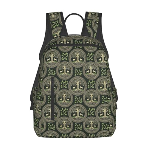 Casual Travel Rucksack Viking Symbol Tree Life, Self-Standing, Mesh Side Pockets, for Cycling & Weekends - color: Picture (828)