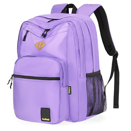 Goloni Lightweight Laptop Backpack 1.1Lbs, 26L Wear-Resistant Water Resistant Backpack with Laptop Compartment for Men Women - color: Purple