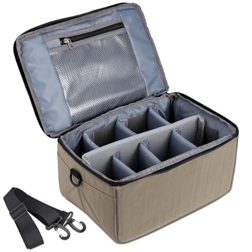 Koolertron Dslr Camera Insert Bag Purse Universal Liner Lens Pouch Partition Protective Cover Waterproof Sleeve for Cannon/Nikon/Sony (Khaki) - color: Khaki