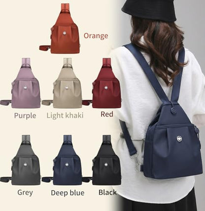 3 in 1 Anti Theft Travel Tote Bag, Waterproof Convertible Capacity Backpack, Lightweight Sling Crossbody Bag for Women's Outdoor (Deep blue) - color: Deep Blue