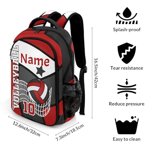 Volleyball Black White Red Personalized School Backpack Waterproof Laptop Bag for Woman Man - color: Muilti 25