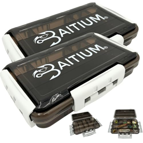 Baitium XTRAseal Waterproof Fishing Tackle Box Organizer, Tackle Boxes With Dividers, Tacklebox for Fishing, 3600 3700 Tackle Tray, Fishing Gear - size: 2-Pack 3600 (10.6" x 6.7" x 2")