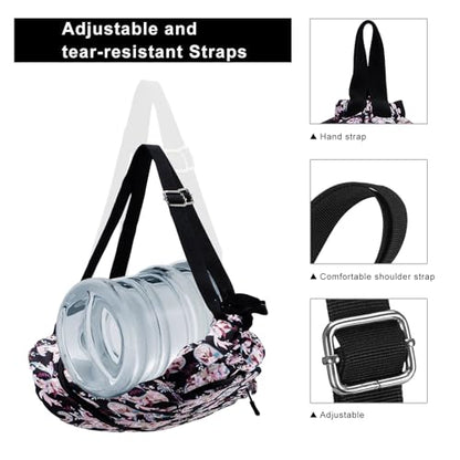 Kamo Drawstring Backpack Bag - Sport Swimming Yoga Backpack with Shoe Compartment, Two Water Bottle Holder for Men Women Large String Backpack Athletic Sackpack for Travel - color: Cashew Flower