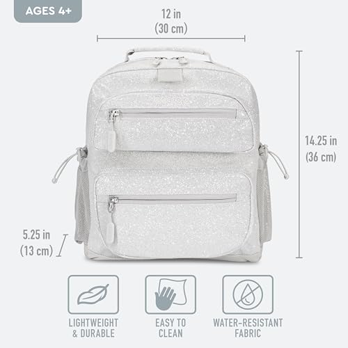 Bentgo Kids Print Durable & Water-Resistant Backpack - color: Glitter Edition - Silver, size: Kids Medium