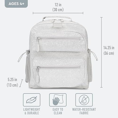 Bentgo Kids Print Durable & Water-Resistant Backpack - color: Glitter Edition - Silver, size: Kids Medium