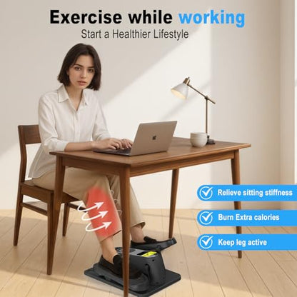 HOTWAVE Under Desk Elliptical Exercise Machine, Ellipse Leg Exerciser Electric as Seen on TV While Sitting for Seniors with Remote Control & 12-Speeds, Seated Foot Pedal Exercise Training Equipment - color: Gray