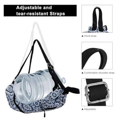 Kamo Drawstring Backpack Bag - Sport Swimming Yoga Backpack with Shoe Compartment, Two Water Bottle Holder for Men Women Large String Backpack Athletic Sackpack for Travel - color: Blue Circle Flower