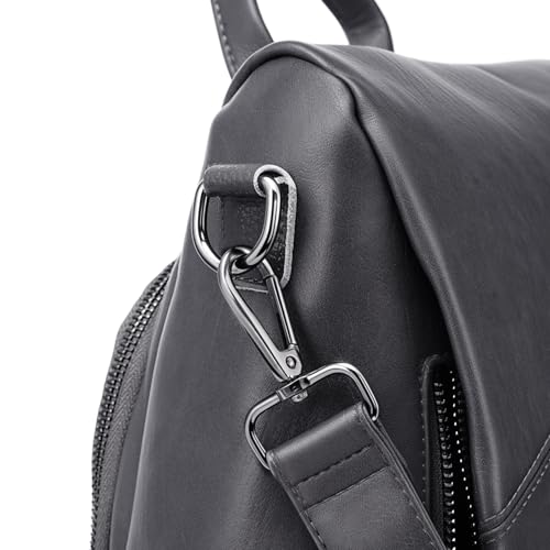 molshine Backpack,Fashion Casual Travel PU Leather Daypack Bag Shoulder Rucksack Handbags for Women HB041 - color: Grey