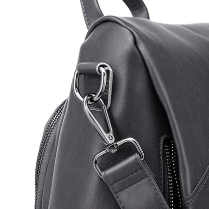molshine Backpack,Fashion Casual Travel PU Leather Daypack Bag Shoulder Rucksack Handbags for Women HB041 - color: Grey