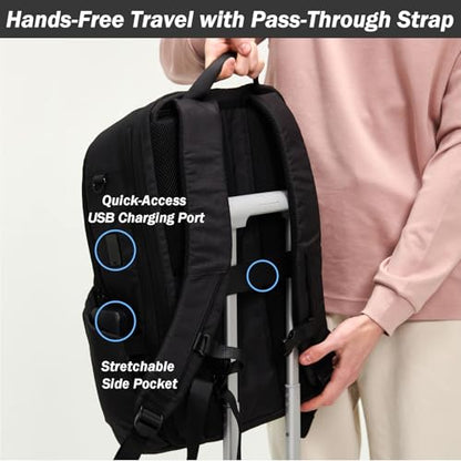 PUREVAVE Laptop Backpack for Men and Women with YKK Zippers - color: Sable Black