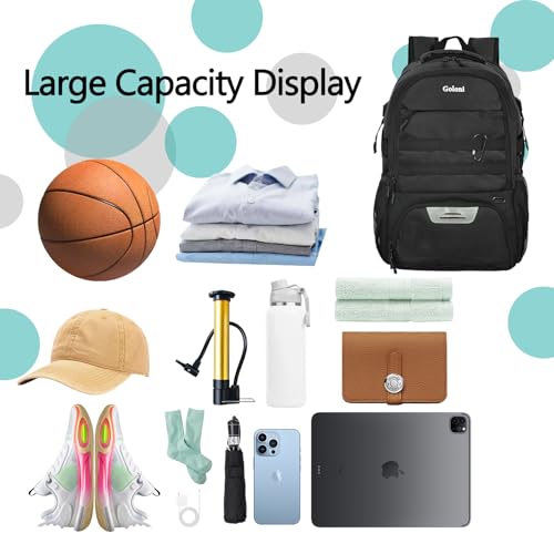 Soccer Backpack for Men and Women,Sports Bag with Ball Compartment,Gym Backpack with Shoe Compartment - color: Black