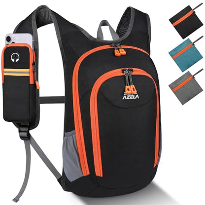 Esup 15L Small Hiking Backpack Foldable Lightweight Travel Day Pack Packable Camping Backpack for Women Men (Black) - color: Black
