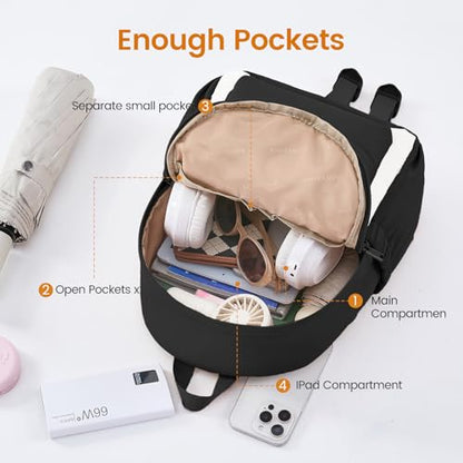 LOVEVOOK Mini Backpack Purse for Women, Small Puffer Lightweight Backpack, Casual Daily Daypack Purse for Women, back pack with Anti-theft Pocket for Travel-Black and Beige - color: Beige Black