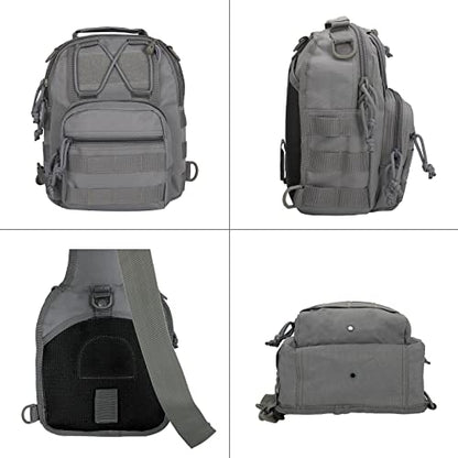 BOMTURN Tactical Backpack-1000D Waterproof Military Backpack/Laser-Cut/CCW Bags Sling Bag Tactical Satchel Shoulder Bag Men - color: Olive Green
