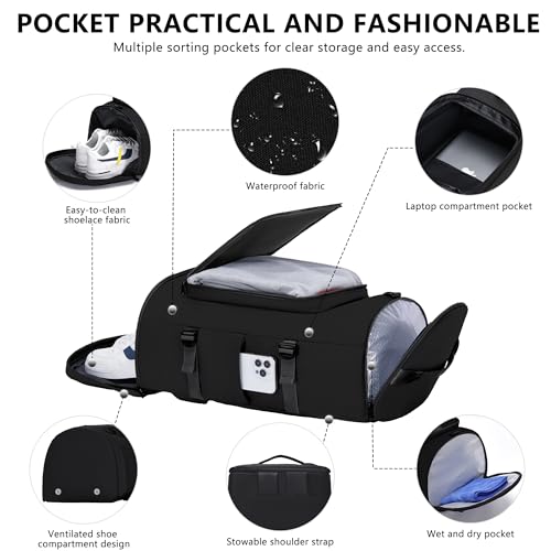 MIYCOO Gym Bag for Men Women with Shoes Compartment - Duffle Bag, Travel Backpack, Sports Backpack, Weekender Overnight Bag with Wet Pocket - Dark Blue - color: Dark Blue -Style2