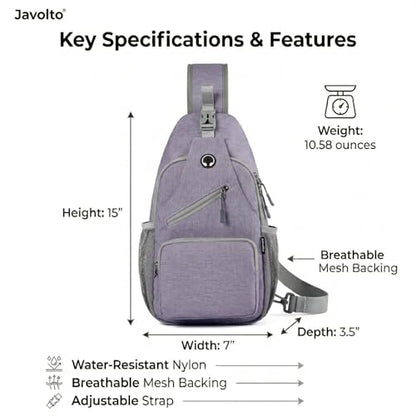 Javolto Crossbody Sling Bag,Small Backpack Men,Hands-Free Shoulder Daypack - color: Purple