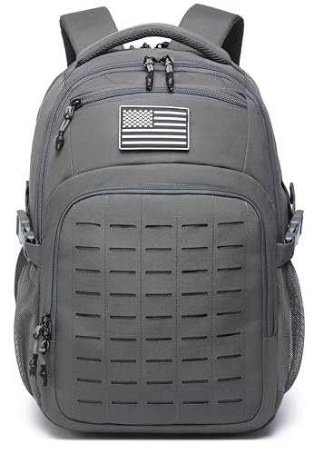 Wotony Military tactical backpack Laser-Cut MOLLE Webbing, backpack for men small tactical assault bag (dark gray, 18.5 inch) - color: Dark Gray, size: 18.5 inch