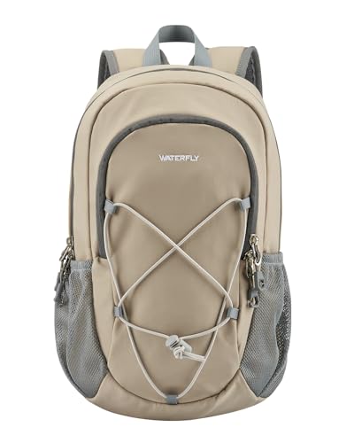 WATERFLY 12L Small Hiking Backpack: Day Pack Lightweight Travel Bag Camping Fitness Cycling Outdoor Sports Daypack For Women Men - color: Khaki