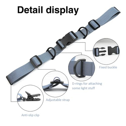 2 Pcs Adjustable Backpack Sternum Straps Chest Belt Hardness Strap with Anti-slip Fixed Clips for Camping Hiking - color: Grey