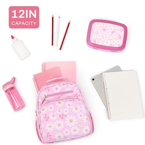 mibasies Toddler Backpacks for Girls 2-4: Little Kid Bookbag for Preschool Prek Daycare - Daisey Pink - color: Daisey Pink, style: Toddler-12"h(not Fit Folder)