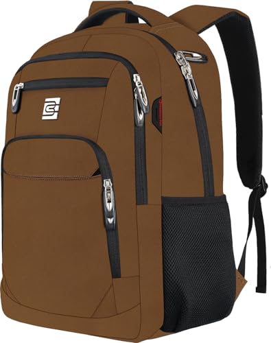 Volher Laptop Backpack,Business Travel Anti Theft Slim Durable Laptops Backpack,Water Resistant College Computer Bag for Women & Men Fits 15.6 Inch Laptop and Notebook-Brown - color: Brown, size: 15.6 Inch, style: Laptop