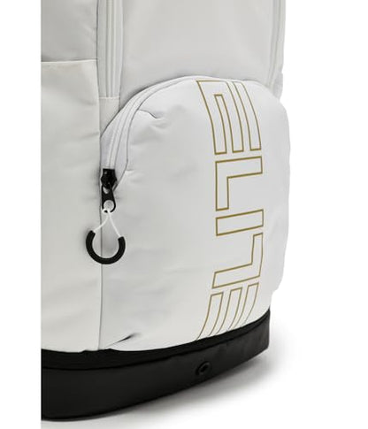 Nike, Unisex, Varsity Elite Backpack (32L), White/Black/Metallic Gold, One Size - color: White/Black/Metallic Gold, size: One Size