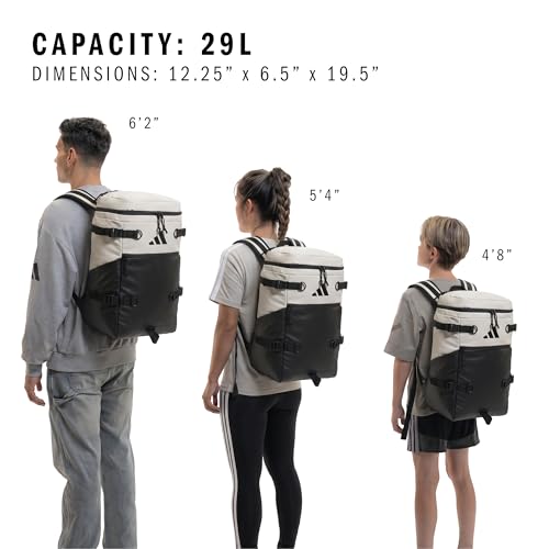 adidas Vista Top-Loading Backpack for Travel and Gym, 29L - color: Alumina Beige/Black