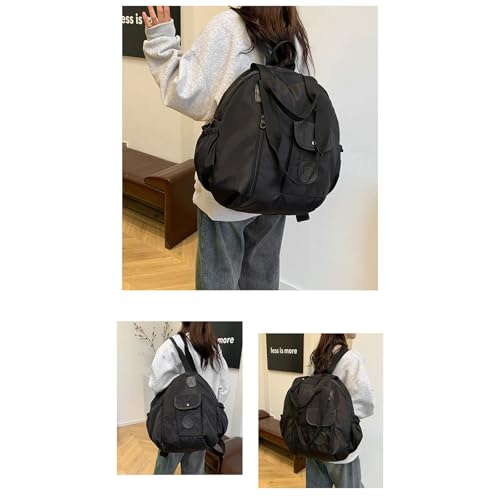 Large Capacity Nylon Backpack for Travel and Daily Use with Multiple Compartments School Bag Casual Handbag Shoulder Bag