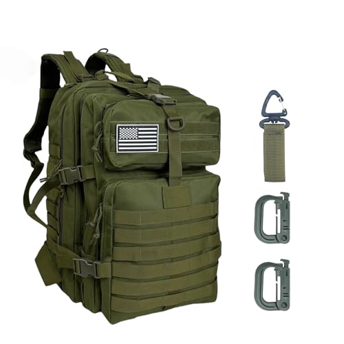 50L Large Military Tactical Backpack Molle Army Assault Pack for Travel Camping Hiking Fishing Backpack for men (green) - color: Green