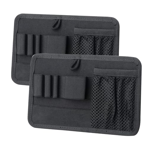 Tactical Bag Insert Panel Organizer - Hook and Loop Modular Utility Admin Panel for Backpack, Vest, Pack | EDC Organizer with Elastic Webbing & Mesh Pocket - color: Black